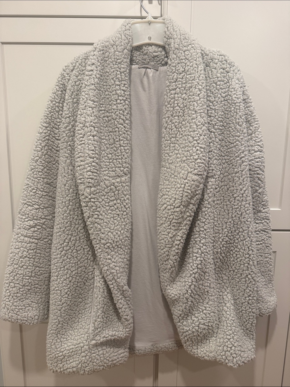 Skin Plush Teddy Jacket in Light Gray